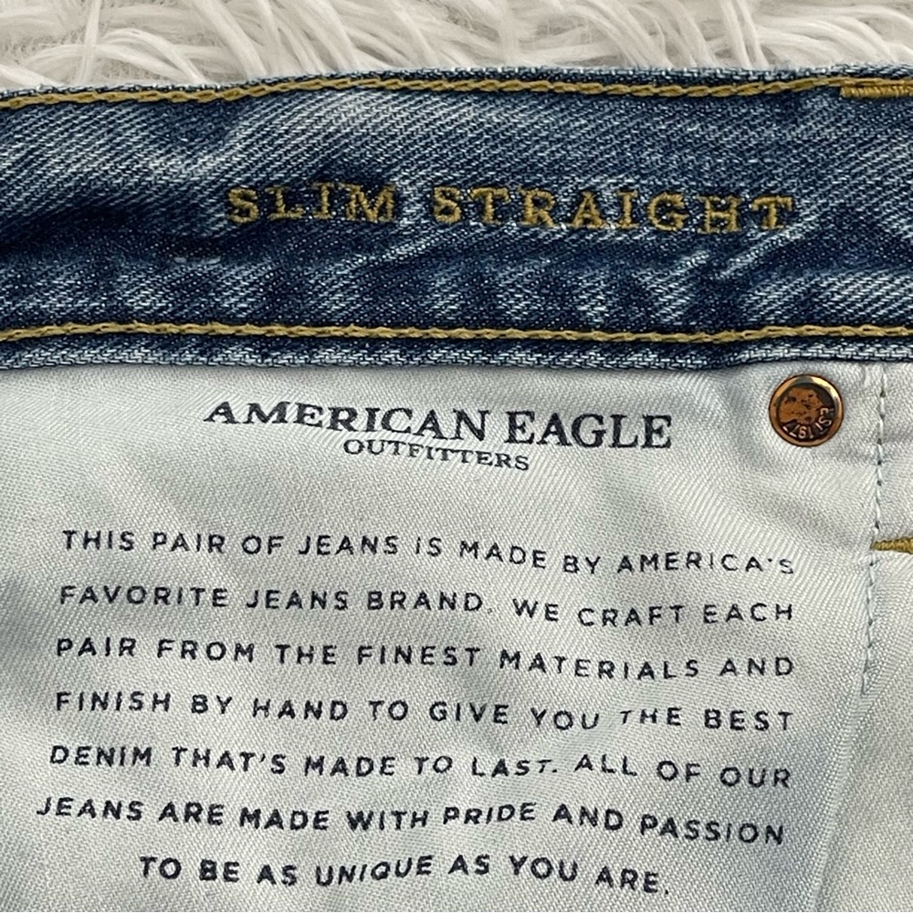 AMERICAN EAGLE MENS JEANS SLIM STRAIGHT DISTRESSED SIZE 30/32. GOOD COND… - Picture 5 of 8